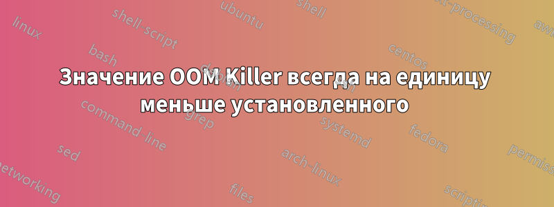 Значение OOM Killer всегда на единицу меньше установленного