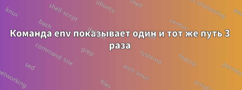 Команда env показывает один и тот же путь 3 раза