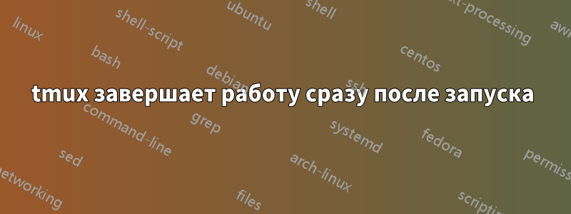 tmux завершает работу сразу после запуска