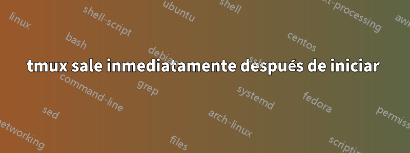 tmux sale inmediatamente después de iniciar