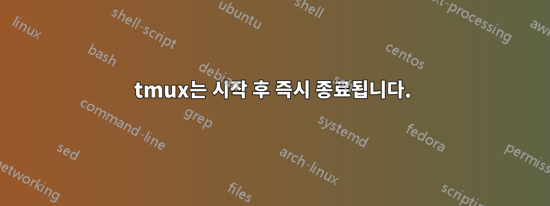 tmux는 시작 후 즉시 종료됩니다.