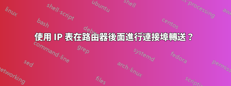 使用 IP 表在路由器後面進行連接埠轉送？