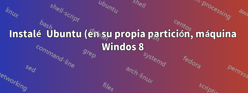 Instalé Ubuntu (en su propia partición, máquina Windos 8) y perdí ambas opciones de arranque en BIOS