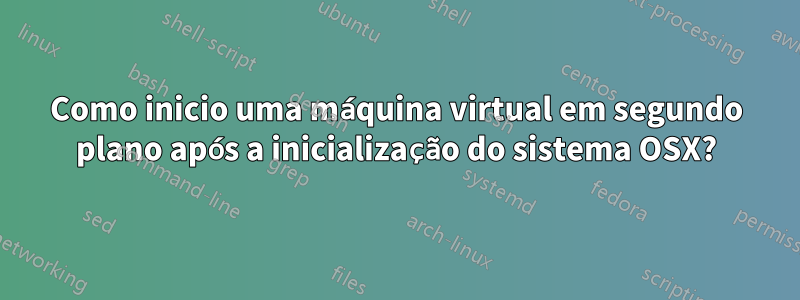 Como inicio uma máquina virtual em segundo plano após a inicialização do sistema OSX?