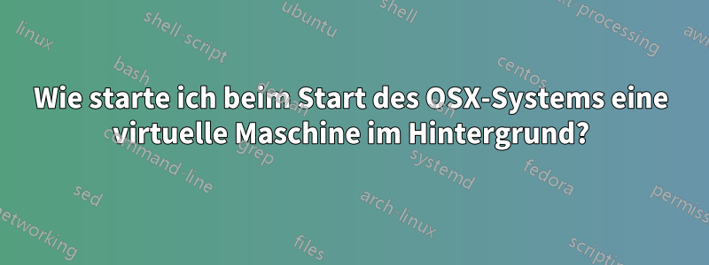 Wie starte ich beim Start des OSX-Systems eine virtuelle Maschine im Hintergrund?