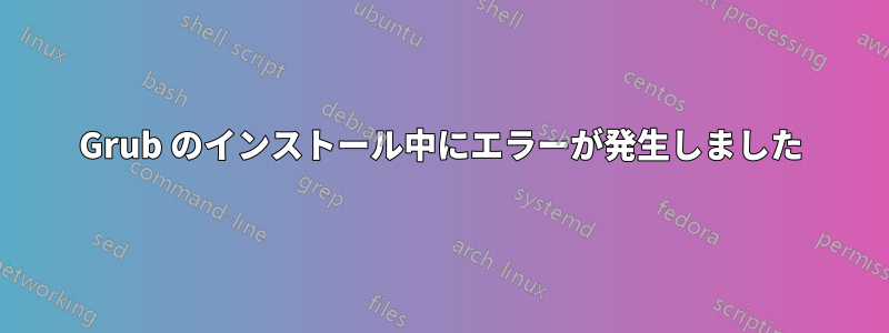 Grub のインストール中にエラーが発生しました