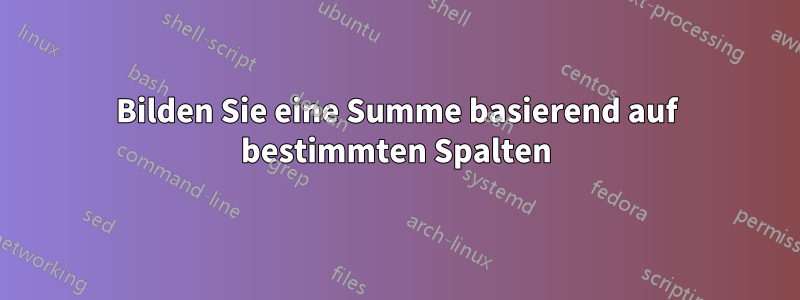 Bilden Sie eine Summe basierend auf bestimmten Spalten