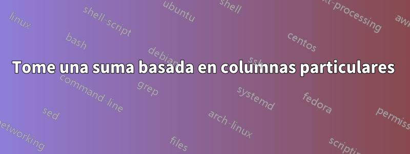 Tome una suma basada en columnas particulares