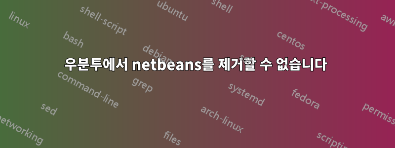 우분투에서 netbeans를 제거할 수 없습니다