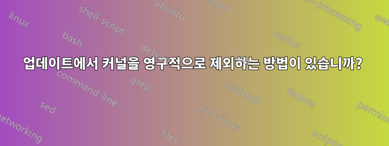 업데이트에서 커널을 영구적으로 제외하는 방법이 있습니까?