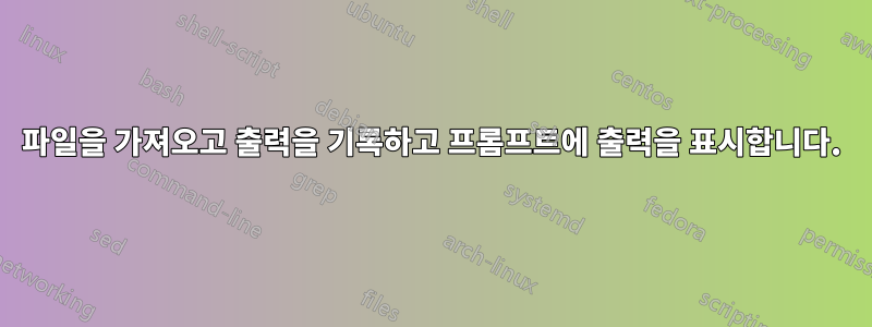 파일을 가져오고 출력을 기록하고 프롬프트에 출력을 표시합니다.