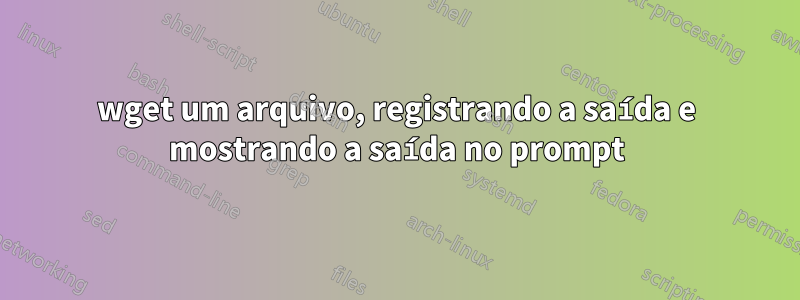 wget um arquivo, registrando a saída e mostrando a saída no prompt