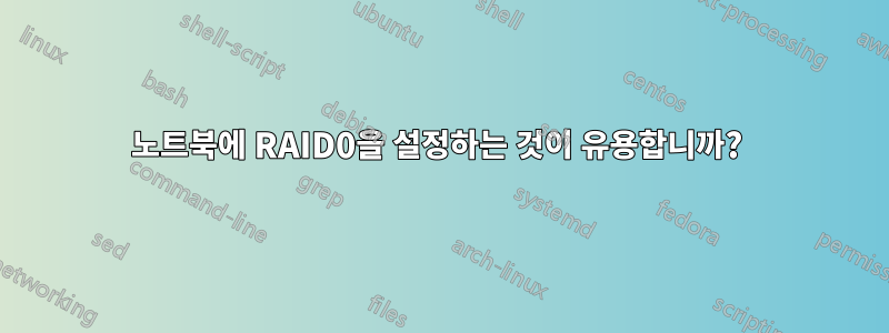 노트북에 RAID0을 설정하는 것이 유용합니까? 