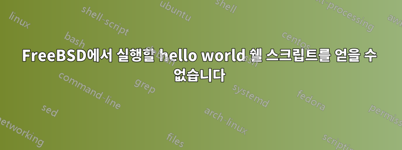 FreeBSD에서 실행할 hello world 쉘 스크립트를 얻을 수 없습니다