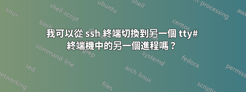 我可以從 ssh 終端切換到另一個 tty# 終端機中的另一個進程嗎？