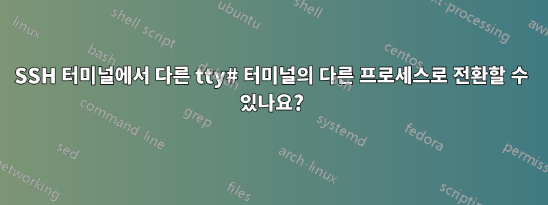 SSH 터미널에서 다른 tty# 터미널의 다른 프로세스로 전환할 수 있나요?