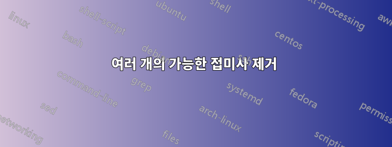 여러 개의 가능한 접미사 제거