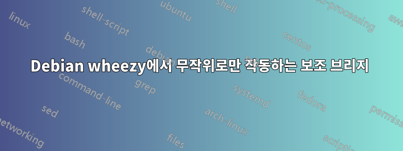 Debian wheezy에서 무작위로만 작동하는 보조 브리지