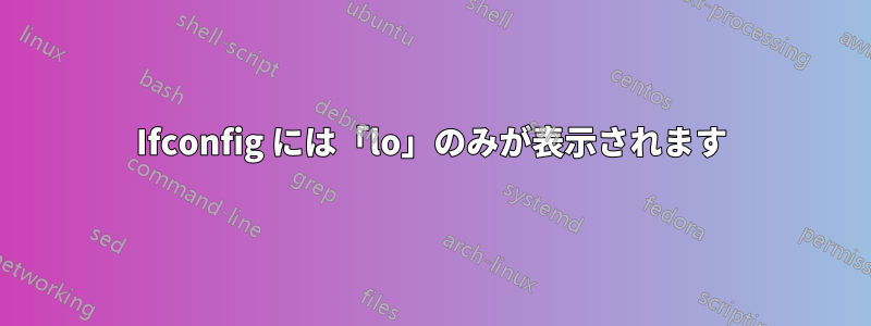 Ifconfig には「lo」のみが表示されます