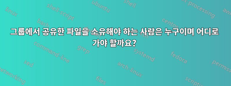 그룹에서 공유한 파일을 소유해야 하는 사람은 누구이며 어디로 가야 할까요?