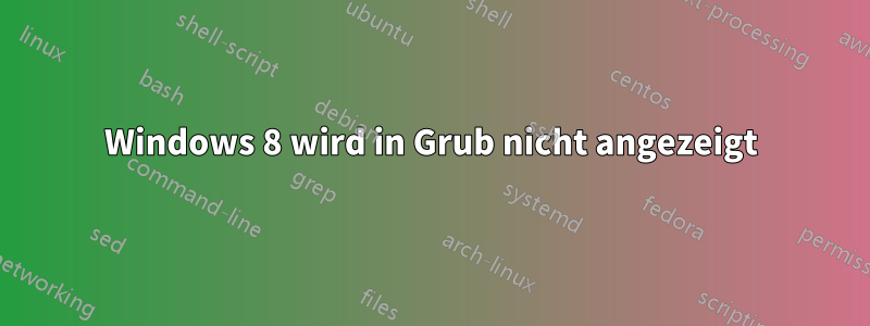 Windows 8 wird in Grub nicht angezeigt