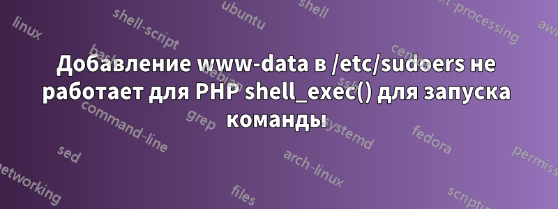 Добавление www-data в /etc/sudoers не работает для PHP shell_exec() для запуска команды