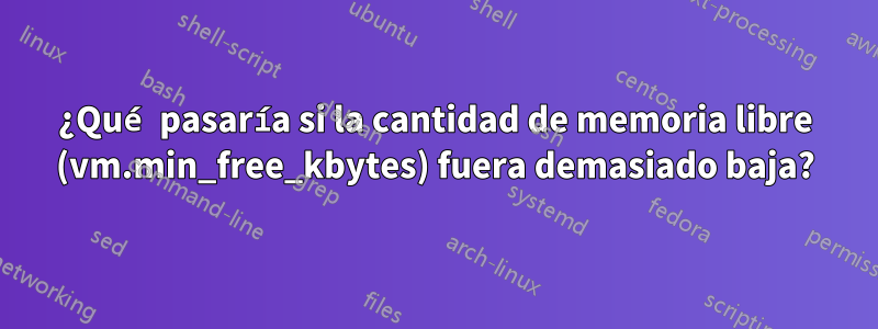 ¿Qué pasaría si la cantidad de memoria libre (vm.min_free_kbytes) fuera demasiado baja?