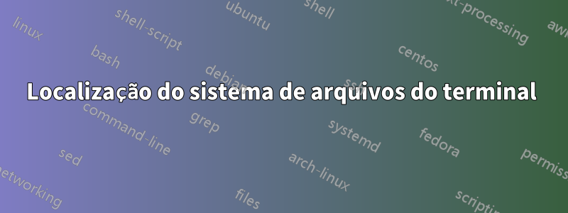 Localização do sistema de arquivos do terminal