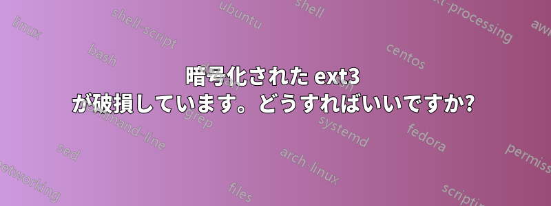 暗号化された ext3 が破損しています。どうすればいいですか?