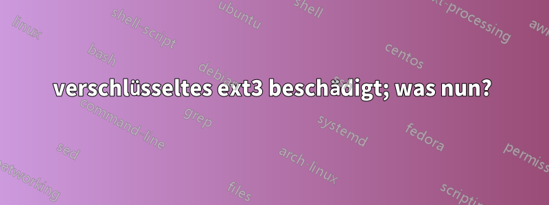 verschlüsseltes ext3 beschädigt; was nun?