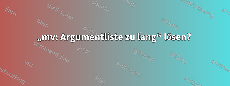 „mv: Argumentliste zu lang“ lösen?