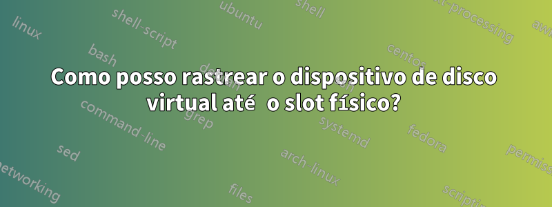 Como posso rastrear o dispositivo de disco virtual até o slot físico?