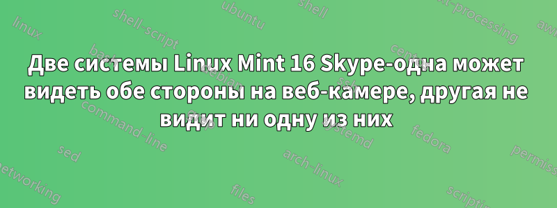 Две системы Linux Mint 16 Skype-одна может видеть обе стороны на веб-камере, другая не видит ни одну из них