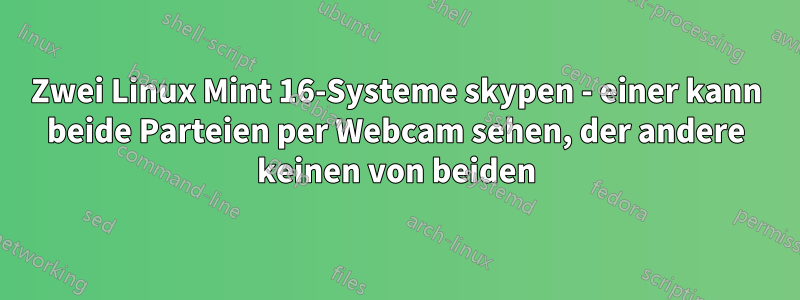 Zwei Linux Mint 16-Systeme skypen - einer kann beide Parteien per Webcam sehen, der andere keinen von beiden