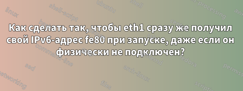 Как сделать так, чтобы eth1 сразу же получил свой IPv6-адрес fe80 при запуске, даже если он физически не подключен?