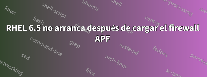 RHEL 6.5 no arranca después de cargar el firewall APF