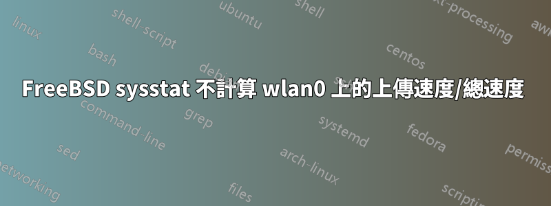 FreeBSD sysstat 不計算 wlan0 上的上傳速度/總速度