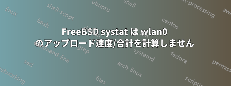 FreeBSD systat は wlan0 のアップロード速度/合計を計算しません