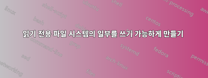 읽기 전용 파일 시스템의 일부를 쓰기 가능하게 만들기