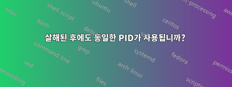 살해된 후에도 동일한 PID가 사용됩니까?