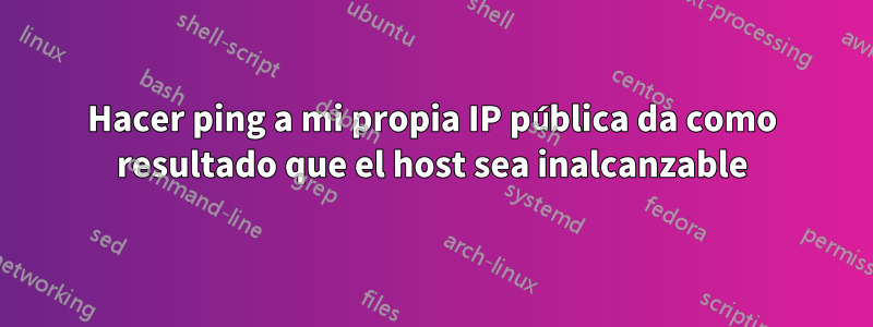 Hacer ping a mi propia IP pública da como resultado que el host sea inalcanzable