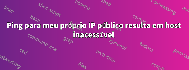 Ping para meu próprio IP público resulta em host inacessível