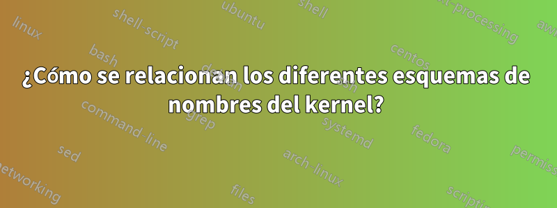 ¿Cómo se relacionan los diferentes esquemas de nombres del kernel?