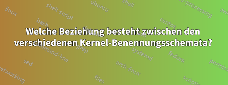 Welche Beziehung besteht zwischen den verschiedenen Kernel-Benennungsschemata?