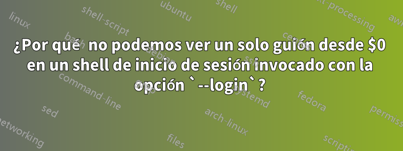 ¿Por qué no podemos ver un solo guión desde $0 en un shell de inicio de sesión invocado con la opción `--login`?