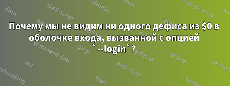 Почему мы не видим ни одного дефиса из $0 в оболочке входа, вызванной с опцией `--login`?