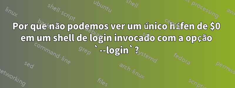 Por que não podemos ver um único hífen de $0 em um shell de login invocado com a opção `--login`?