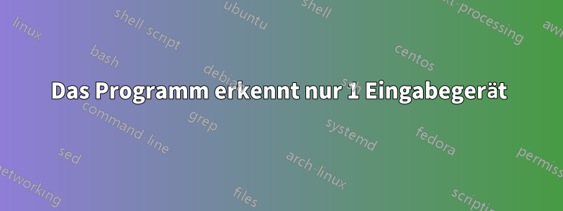 Das Programm erkennt nur 1 Eingabegerät