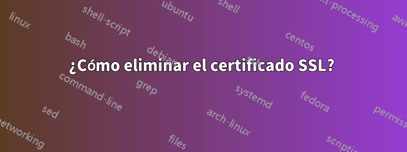 ¿Cómo eliminar el certificado SSL?