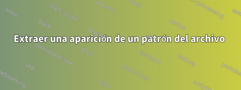 Extraer una aparición de un patrón del archivo